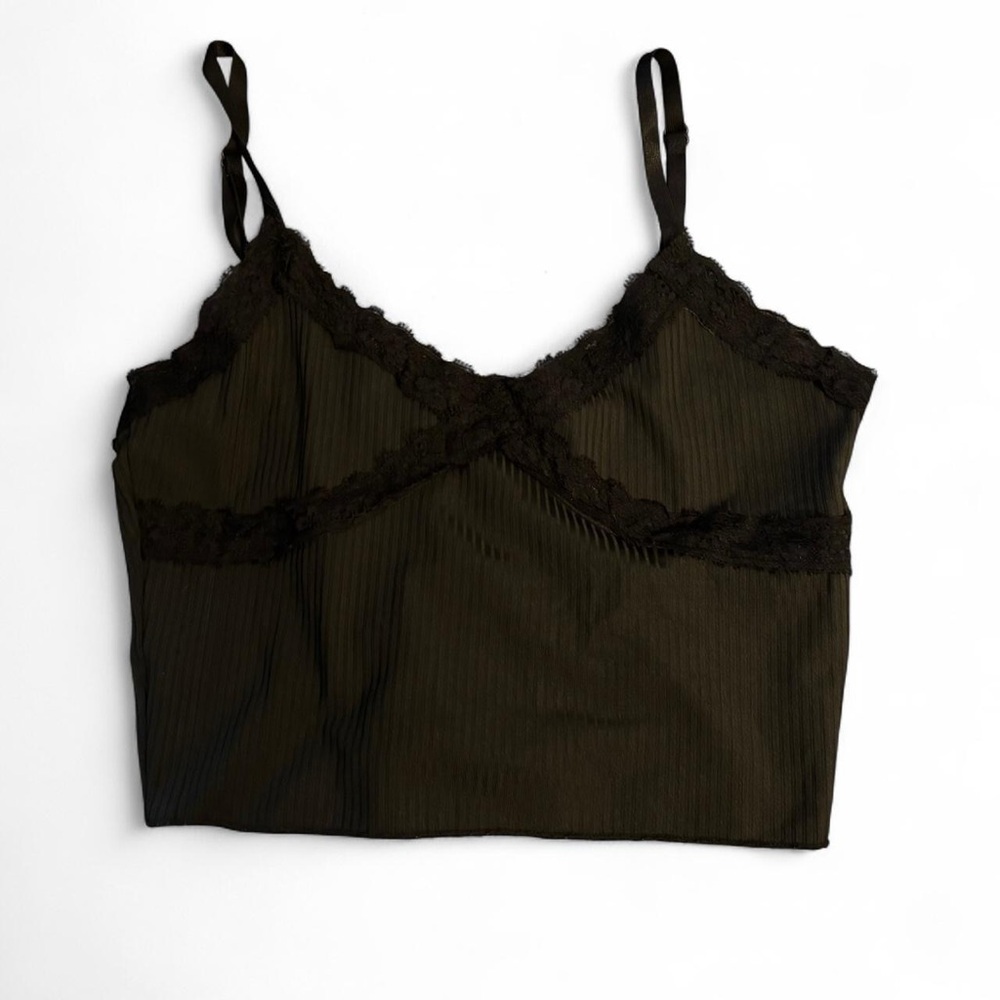 Black Lace Trim Cami Top
